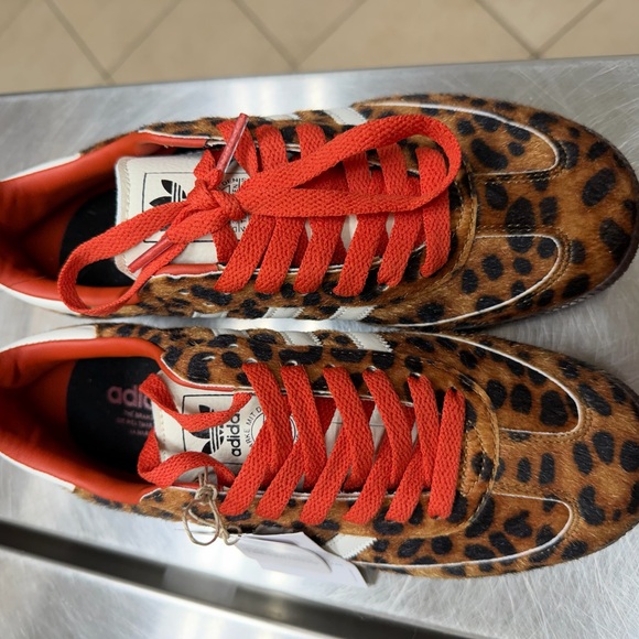 adidas Shoes - adidas White Leather Sneaker with Red Interior Trim